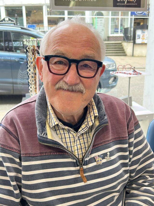 Older gentleman in new frames